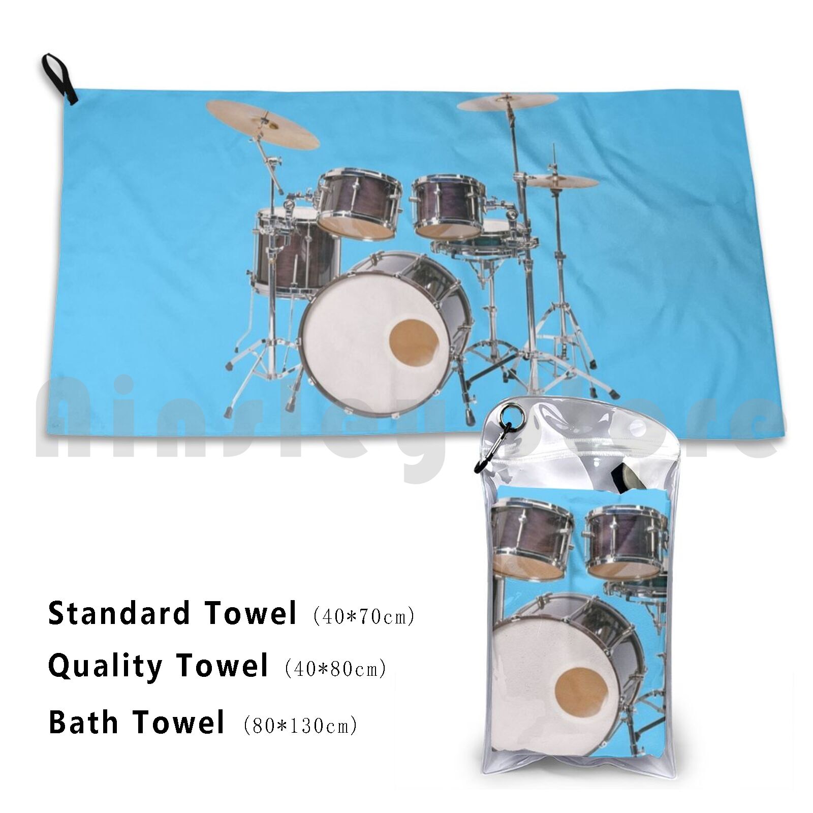 Musical Instrument Image - Davul Çizim Banyo Havlusu Plaj Minderi