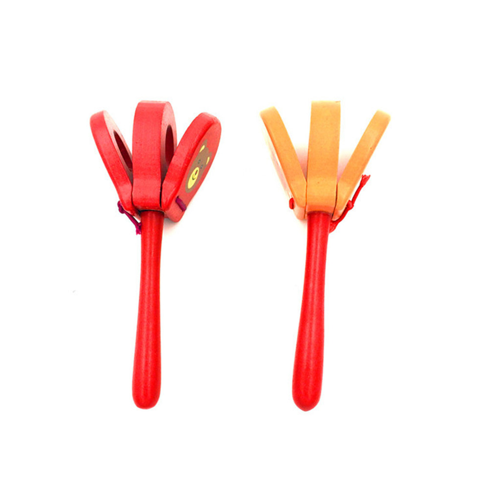 Musical Instrument Clapper - 3 adet ahşap kastanyetler el tokmakları