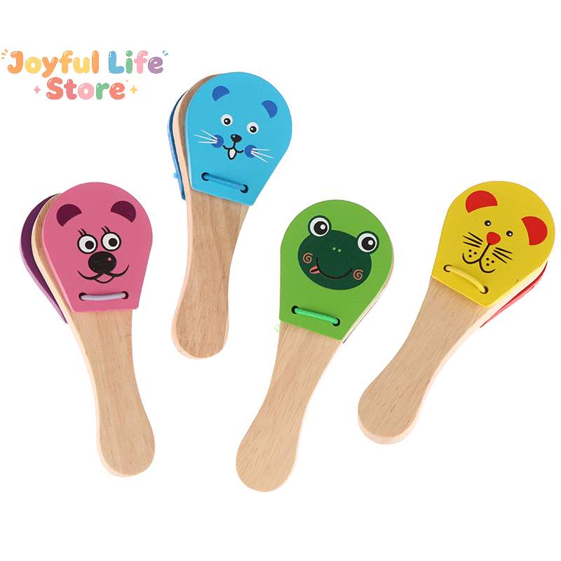 Musical Instrument Clapper - Çocuklar Karikatür Ahşap Kastanyetler Beş Çivili