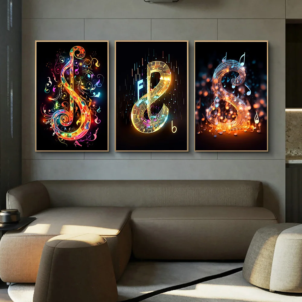 Renkli nota Poster baskılar ot - Musical Instrument Image incelemesi ve fiyatı